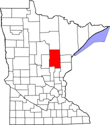 State map highlighting Aitkin County