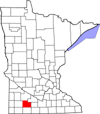 State map highlighting Cottonwood County