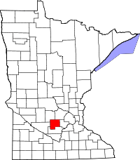 State map highlighting McLeod County