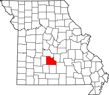 Map of Missouri highlighting Laclede County