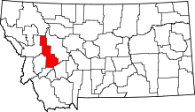 State map highlighting Powell County