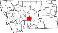 State map highlighting Wheatland County