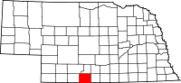 Map of Nebraska highlighting Furnas County