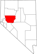 State map highlighting Churchill County