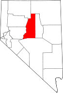 State map highlighting Lander County