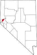 State map highlighting Storey County