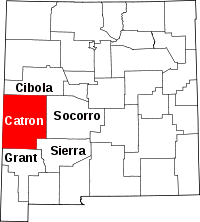 State map highlighting Catron County