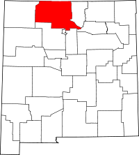 Map of New Mexico highlighting Rio Arriba County