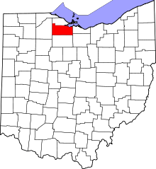 Map of Ohio highlighting Sandusky County