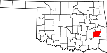 Map of Oklahoma highlighting Latimer County