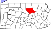 State map highlighting Lycoming County