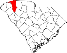 Map of South Carolina highlighting Greenville County