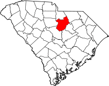 Map of South Carolina highlighting Kershaw County