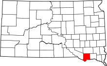 State map highlighting Bon Homme County