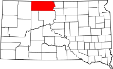 State map highlighting Corson County