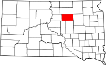 State map highlighting Faulk County