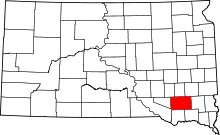 State map highlighting Hutchinson County