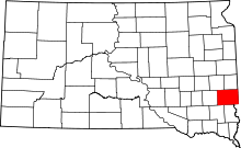 State map highlighting Minnehaha County