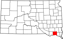 State map highlighting Yankton County