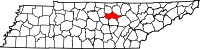 Map of Tennessee highlighting Putnam County