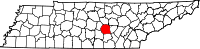 Map of Tennessee highlighting Warren County