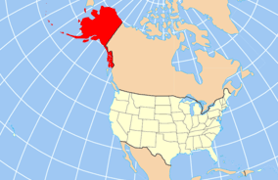 Map of the United States highlighting Alaska