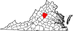 State map highlighting Albemarle County