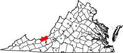 State map highlighting Giles County