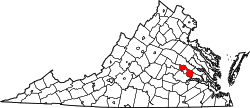 State map highlighting Henrico County