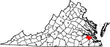 State map highlighting Surry County