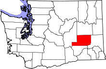 State map highlighting Adams County