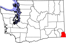 State map highlighting Asotin County