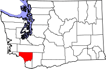 State map highlighting Cowlitz County