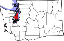 State map highlighting Kitsap County