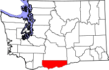 State map highlighting Klickitat County