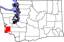 State map highlighting Pacific County