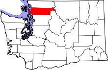 State map highlighting Skagit County