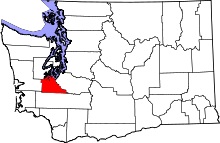 State map highlighting Thurston County