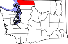 State map highlighting Whatcom County