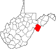 State map highlighting Pendleton County