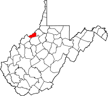 State map highlighting Pleasants County