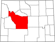 Map of Wyoming highlighting Fremont County