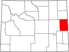 Map of Wyoming highlighting Niobrara County