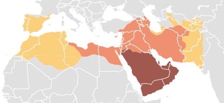 Map showing the expansion of Islam 622–750