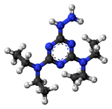 Ball-and-stick model of the meladrazine molecule