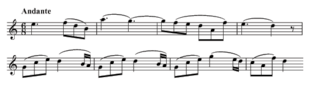  Two staves of printed music notation