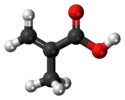 Ball-and-stick model of the methacrylic acid molecule