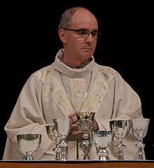 Mgr Laurent Percerou celebrating the holy mass