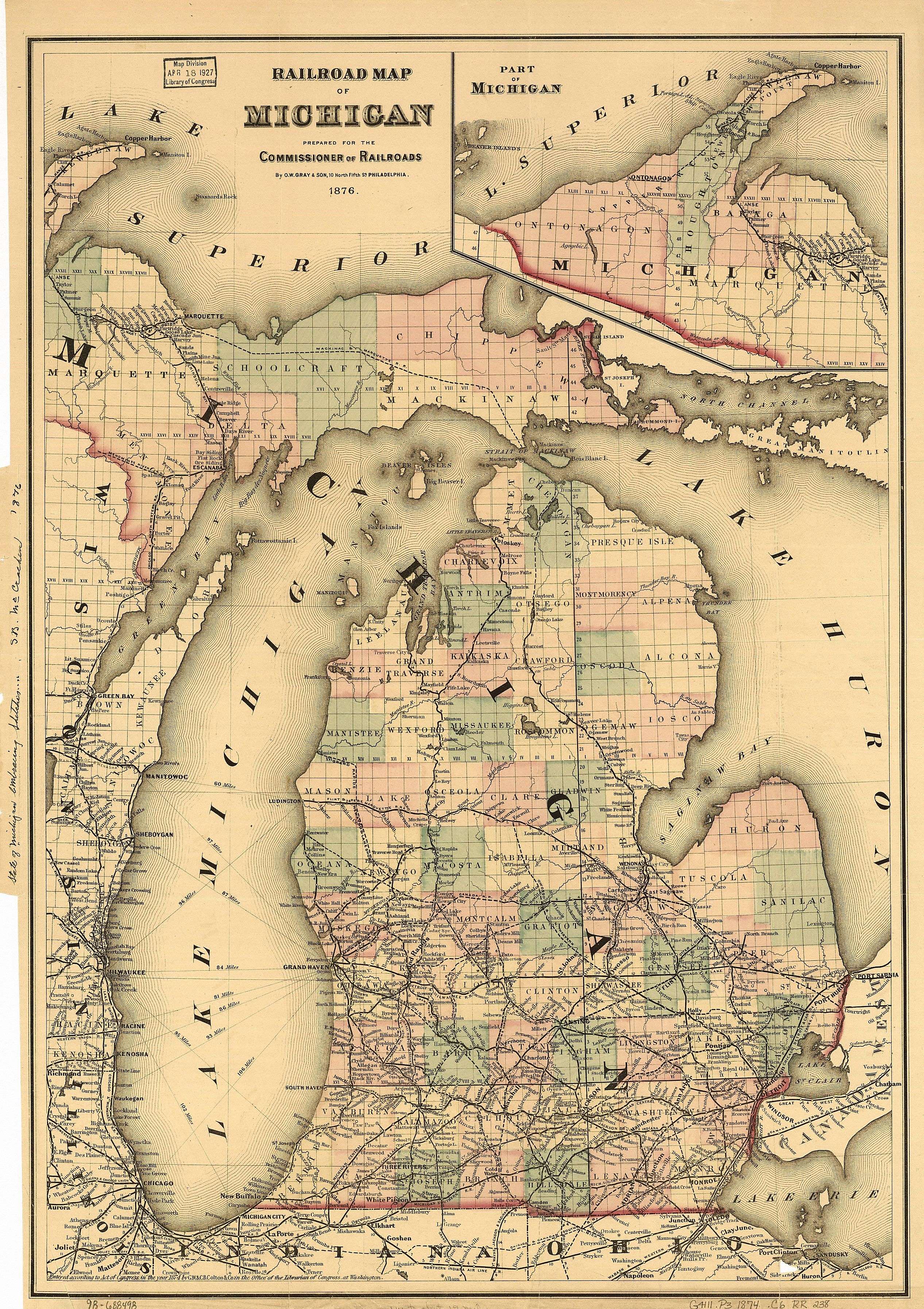 Starting in the 1870s, railroads connected Northern Michigan to lower cities.