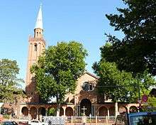 The mosque is located in a part of the building of the Johanniskirche in Berlin-Moabit